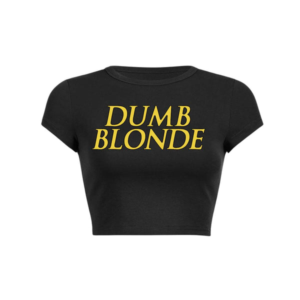 Dumb Blonde Y2K Baby Tee Crop Top