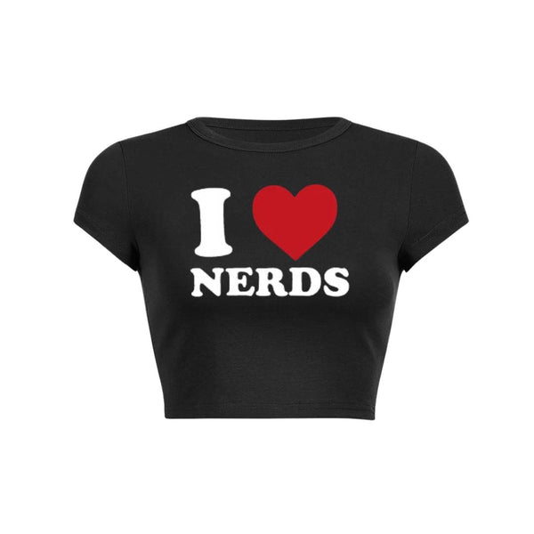 Camiseta corta para bebé I Love Nerds Y2K