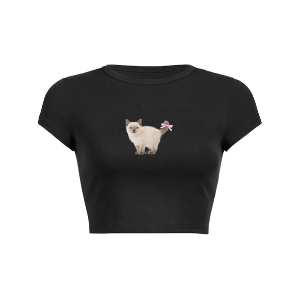 Kitten baby tee 90s 2000s y2k fashion