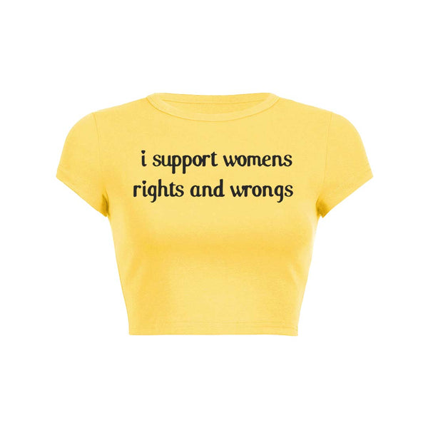 I Support Women Y2K Baby Tee Crop Top