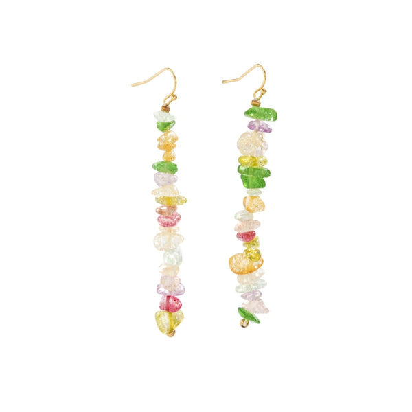 Multicolor irregular beaded drop earrings
