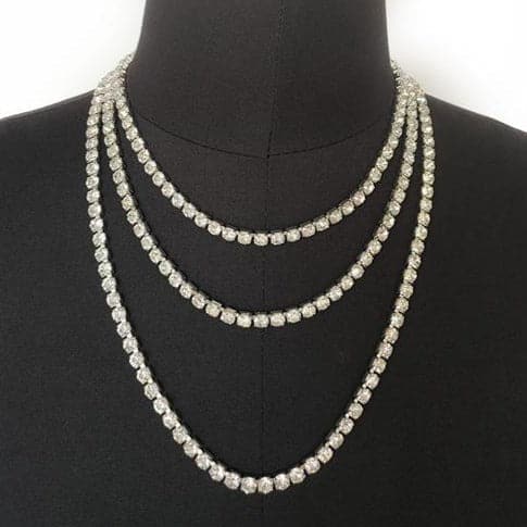 Rhinestone layered necklace