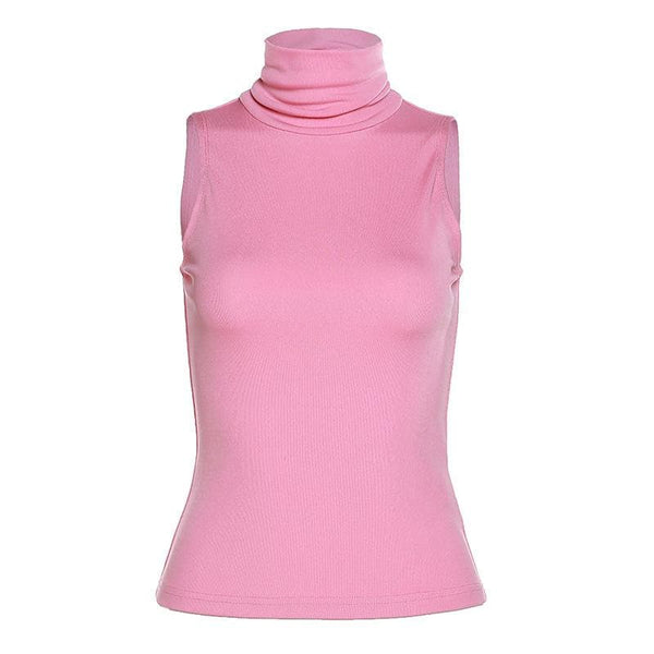 Solid sleeveless cowl neck top