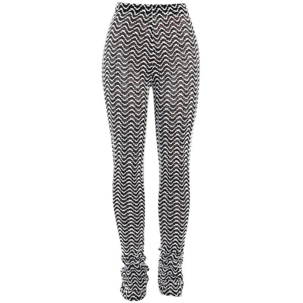 Ripple contrast textured high rise pant